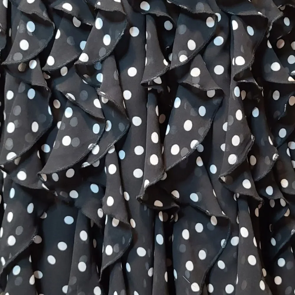 WHBM Strapless Polka Dot Ruffle Dress Size 4
